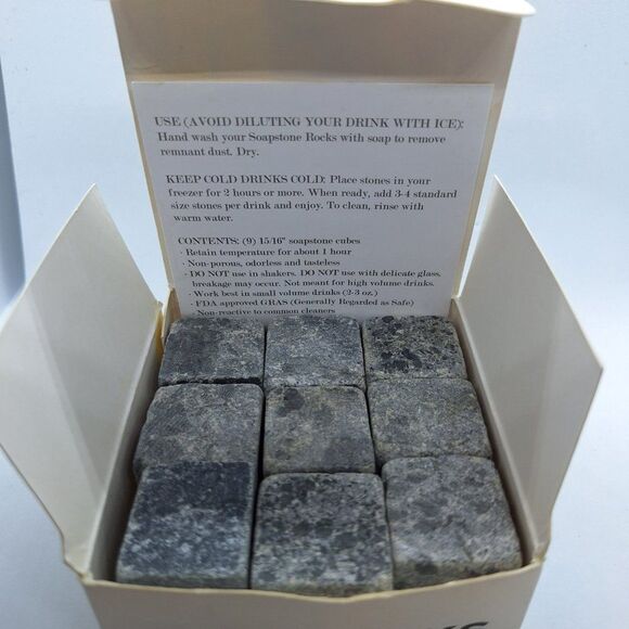 Sparq Set of (9) Whiskey Rocks Avoid‎ Ice/Water Dilution Keeps Cold 1 Hour - Picture 3 of 3